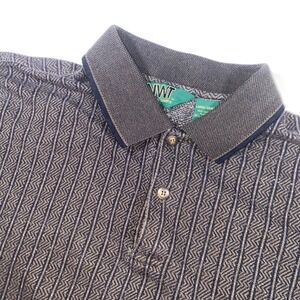 Northwest Territory Mens Large Gray Textured Zig Zag Short Sleeve Polo Shirt
